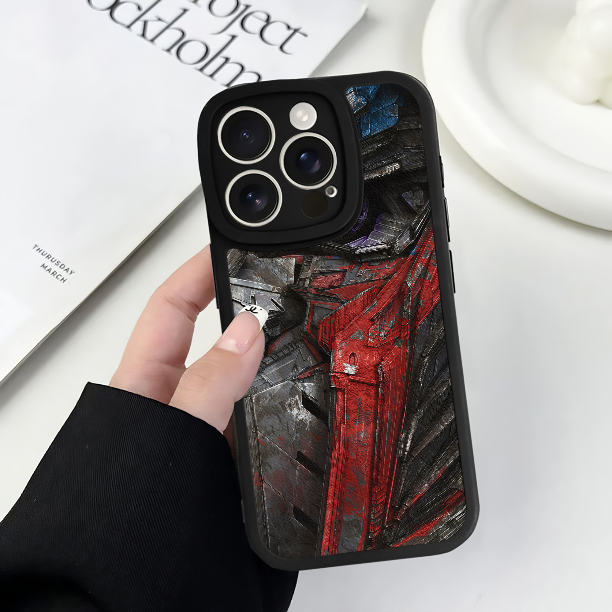 （画像用） Transformers トランスフォーマー 【iPhone 16シリーズ対応】シリコンスマホケース（レザー調） 材質：シリコン